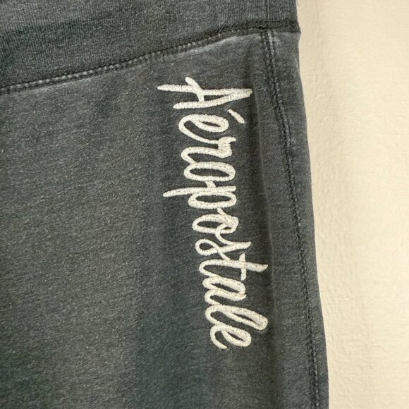 Aeropostale Womens Dark Gray Flared Drawstring Yoga Pants Size L - Picture 4 of 11